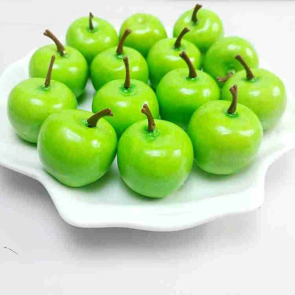

20Pcs Artificial Fruits Faux Apples Plastic Decorative Fruit Fake Fruits Red Apples Lifelike Simulation For Kitchen Party