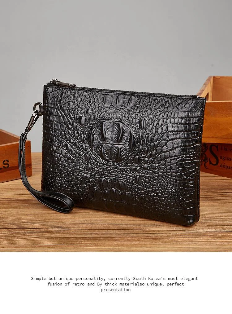 2025 Nei Krokodil Aktentasch fir Männer - Héichqualitativ PU Lieder Clutch Tasch, Moud Grousskapazitéit Organizer Tasch, Trendy Handtasch fir jonk Professioneller_voghion.com
