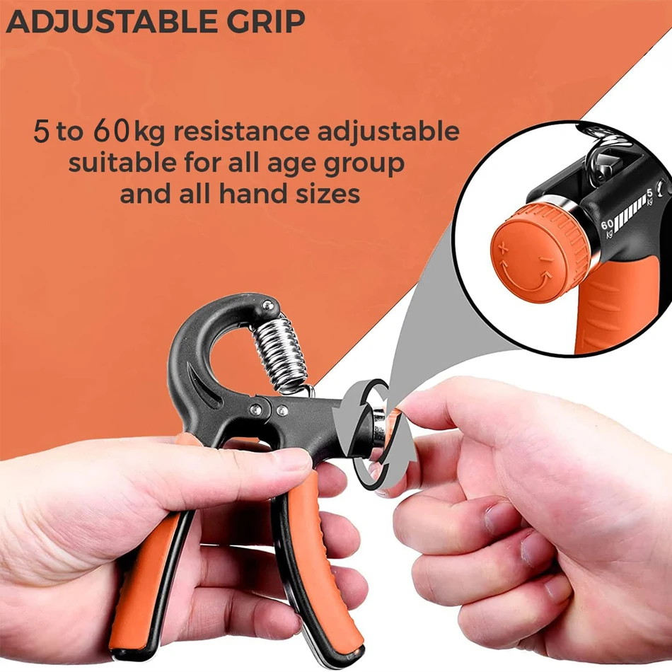 Grip Strength Trainer, Hand Grip Exerciser Strengthener with Adjustable  Resistance 11-132 Lbs (5-60kg), Forearm Strengthener, Hand Exerciser for