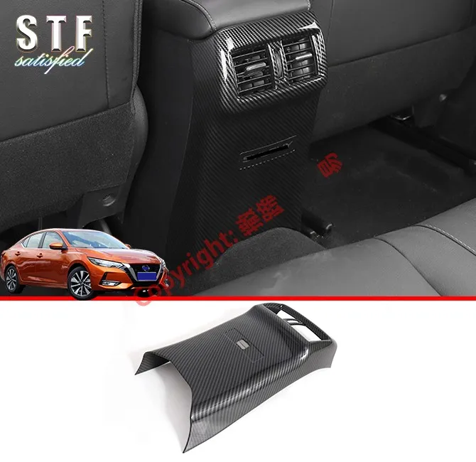 

Carbon Fiber Style Interior Rear Air-Condition Vent Outlet Cover Trim For Nissan Sylphy MK14 2019 2020 Car Accessories Stickers