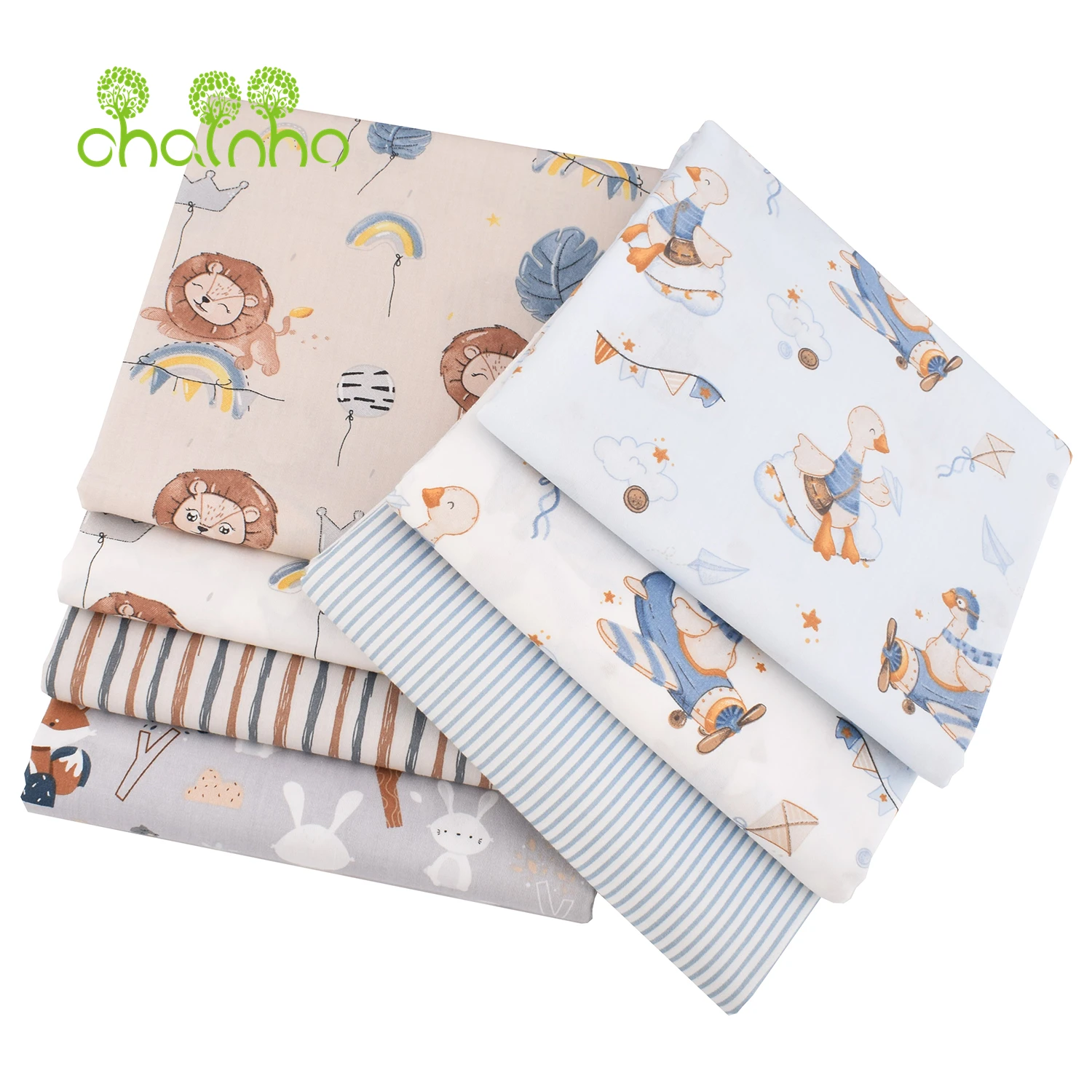 Chainho,Printed Twill Weave Cotton Fabric,DIY Quilting Sewing Material,Handmade Textile,Patchwork Cloth,Cartoon Series,25C19