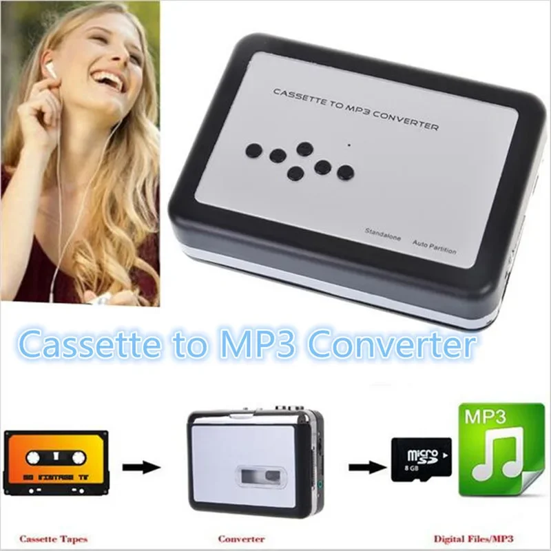 USB Cassette Tape Music Audio Player to MP3 Converter USB Cassette Player Capture Recorder to USB Flash Drive No PC