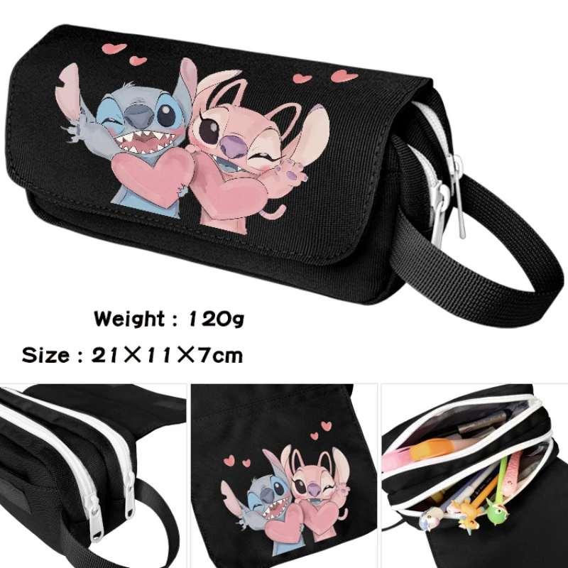 

Disney Pen Bag for Boys and Girls Portable Canvas High Capacity Double Layer Storage Pencil Bag Children's Anime Peripheral Gift