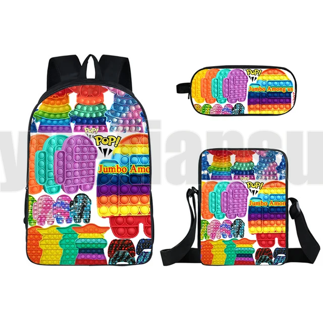 Mochilas con burbujas de arcoíris para adolescentes, juegos familiares 3D, Anime Pop, inquieto, caja de de 16 pulgadas, volver a la escuela|Mochilas| - AliExpress