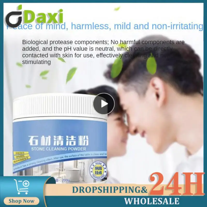 200g Cleaning Powder Easily Hot White Powder Granite Stone Stain Remover Solid 7x6x6cm Safe Cleaning Agent All-purpose
