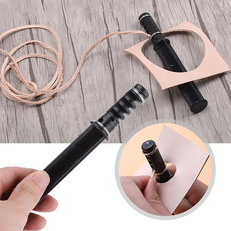 1PC Leather Groover Kit Spiral Lace Maker Leather Craft Cutting DIY Swivel Strip Hand Cutter Craft Tools with 3 Blades leather tool leather working tools craft cutting tool leather cutting tool