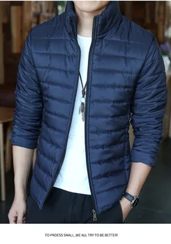 الخريف الوقوف طوق خفيفة الوزن سترات منتفخة الرجال جديد مبطن سترة مقاومة للماء Ripstop أسفل معزول سترة واقية معاطف 6