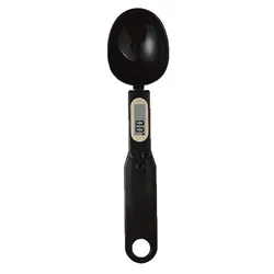 Digital LCD Mini Spoon Kitchen Scale, 0.1-500g Precision Food Measuring Tool - 1Kg (Black)