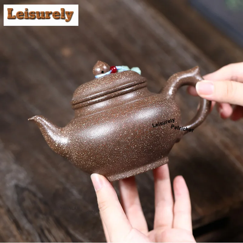 300ml Yixing Purple Clay Teapots Handmade Laughing Sakura Pot Raw Ore Multi-coloure Section Mud Tea Maker Kettle Zisha Tea Set