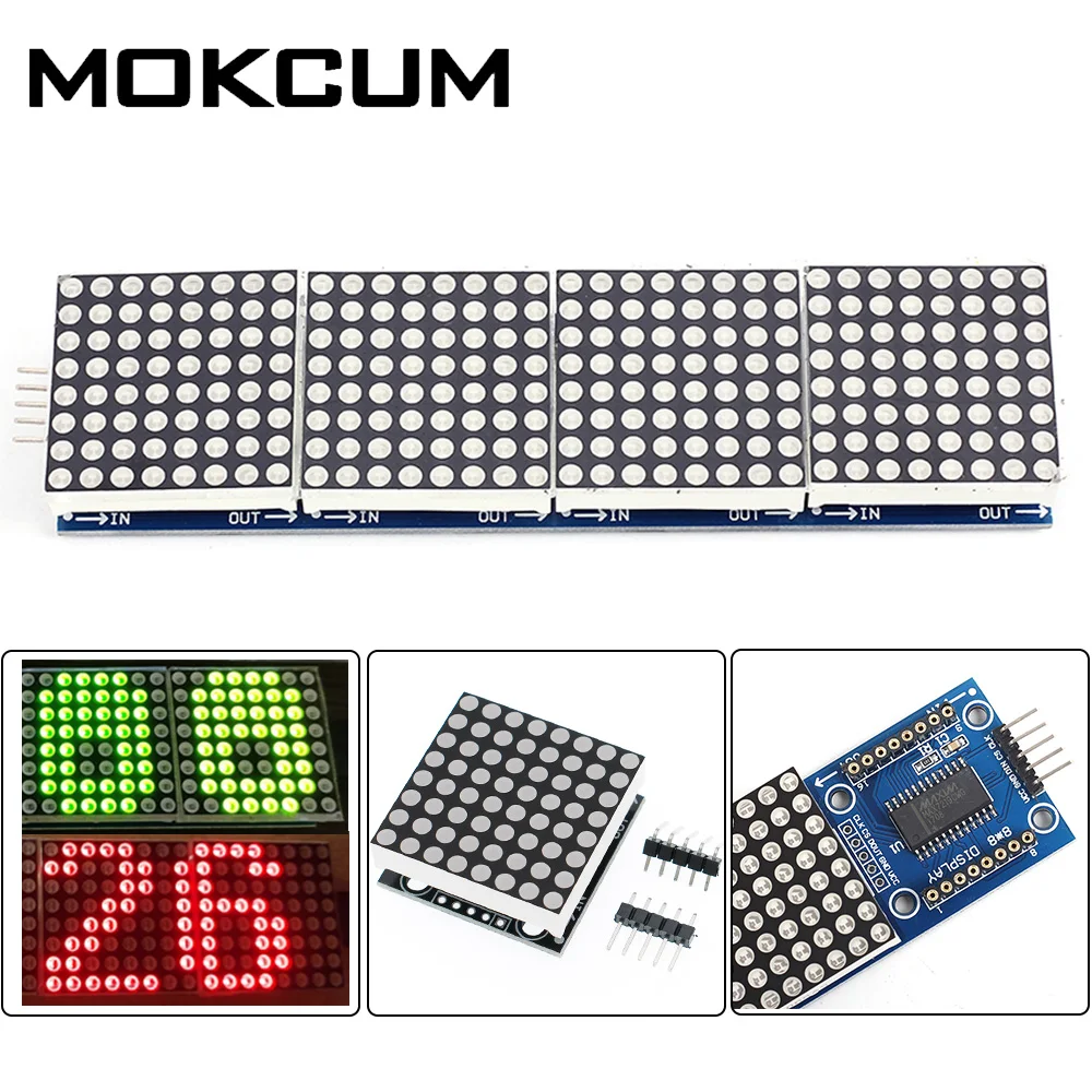 Blue 1PCS Microcontroller MAX7219 Dot DIY KIT Control Display Matrix Module b 