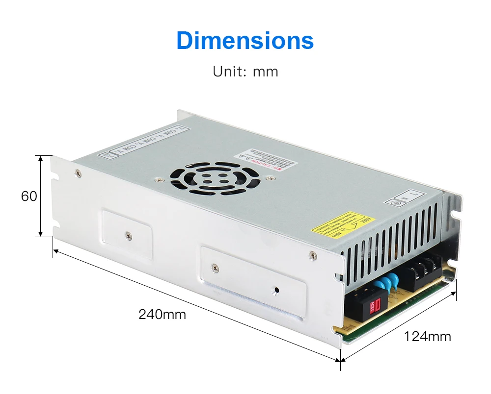 WaveTopSign Switching Power Supply HF500W-QV-A Output 24V15A 15V5A 5V ...