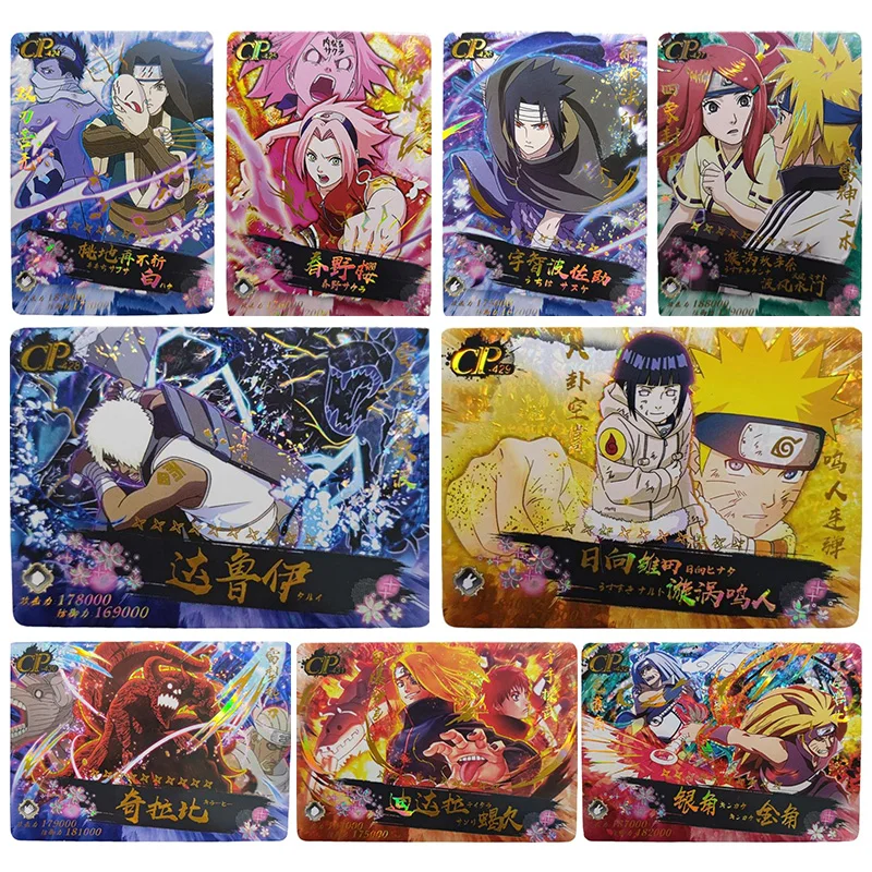 

Anime NARUTO Rare CP Refraction Foil Momochi Zabuza Haruno Sakura Uchiha Sasuke Toys for boys Collectible Cards Birthday Present