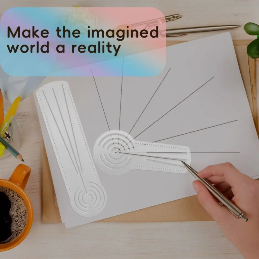 Multifunctional Mandala Drawing Template Transparent Reusable Drawing Ruler Acrylic Circular Arc Straight Line Drawing Tool