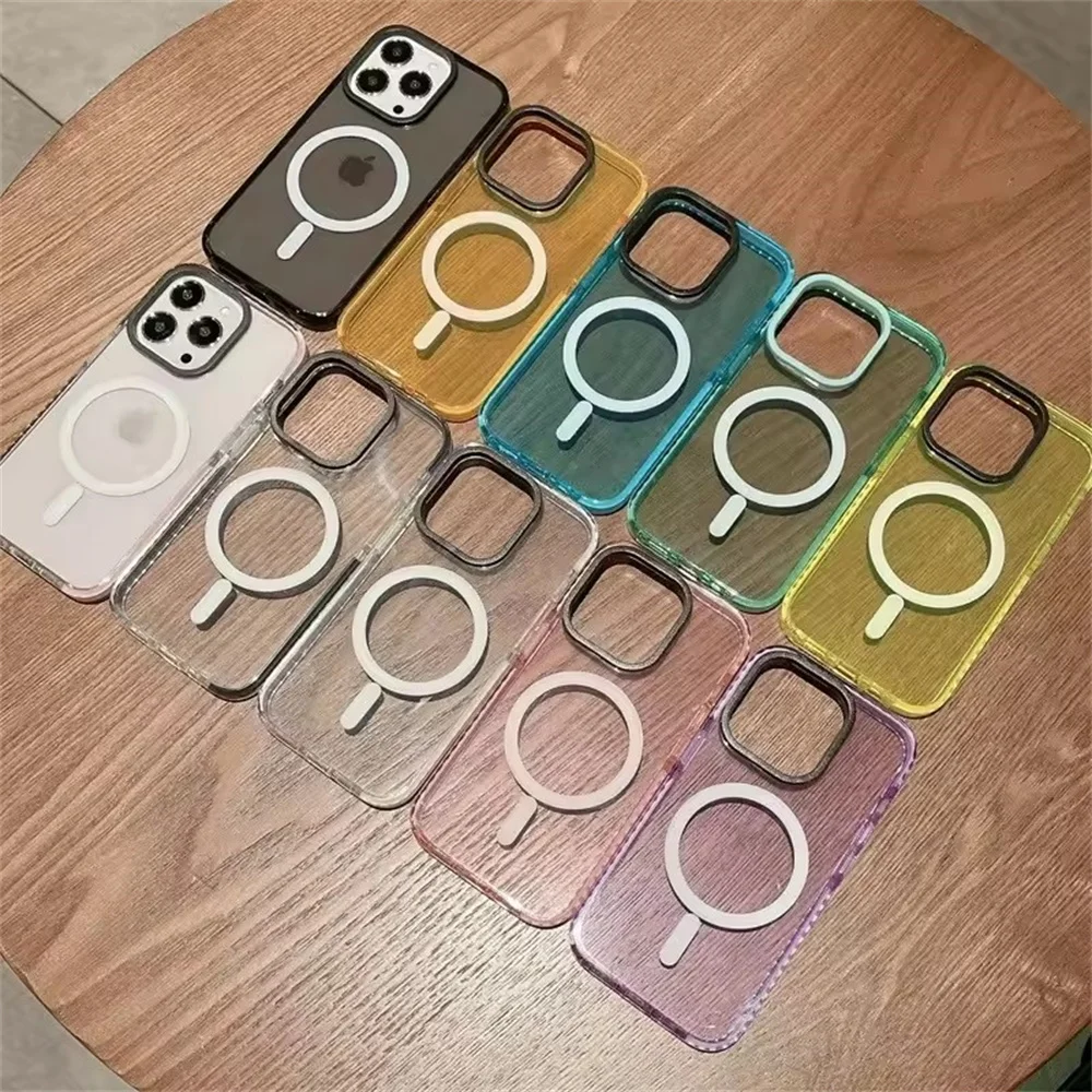 Neon Transparent Crystal Case with MagSafe Magnetic Protection