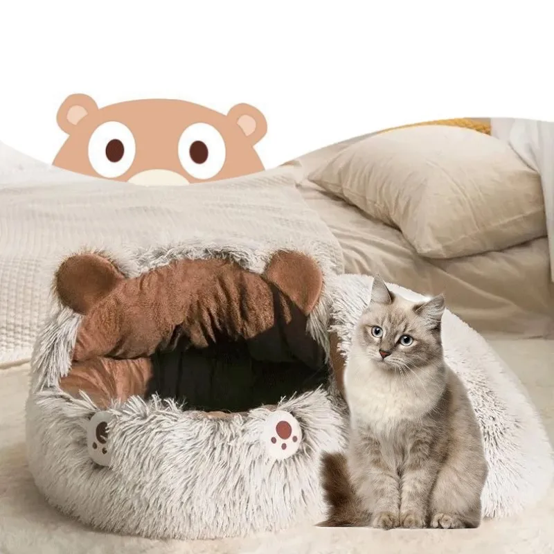Winternewlongplushpetcatbedroundcatpillowcathousewarmcat