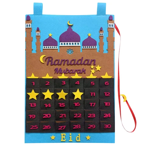 Mubarak Calendar Countdown Eid Mubarak Countdown Calendar Wall Hangings Ramadan Poster Eid Al Fitr Party Decor With Movable