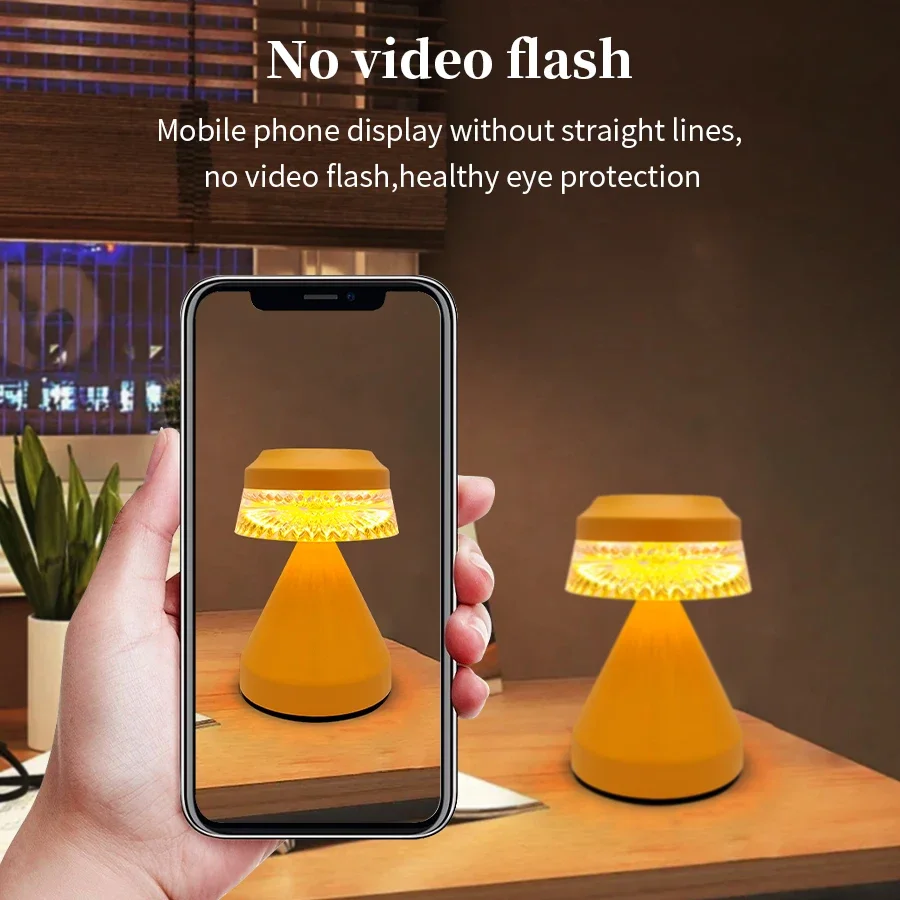 LED 책상 램프 클래식 버섯 모양 장식 조명 터치 디밍 침실등 충전식 독서등 바 레스토랑 침실용