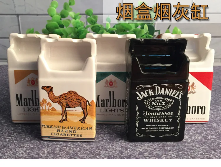 Ceramic Ashtray Personalized European Cigarette Case  Creative Trend Fashion Living Room  Home Hotel Decoration