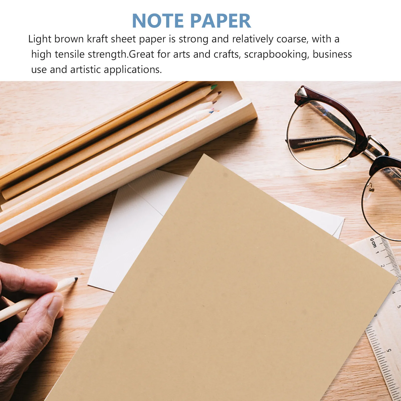 100 매 A4 크래프트 문구 용지 고인장 강도 빈티지 쓰기 포장지 DIY 카드 공예 봉투