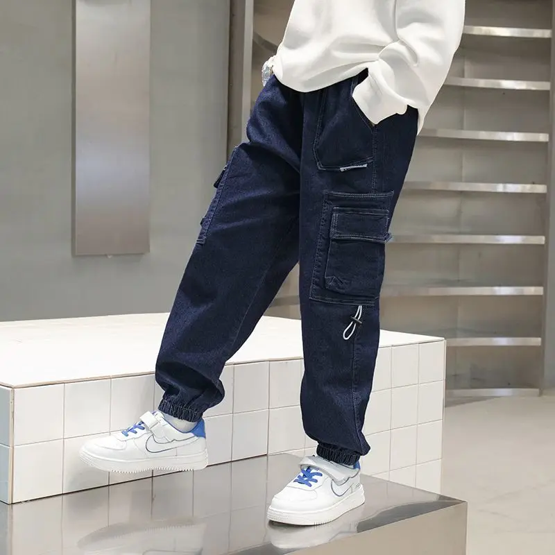3-12T Boys Pants Winter Warm Velvet Winter Leggings Boys Children Stretch Workwear Fashion Pants Casual Trousers kids pants