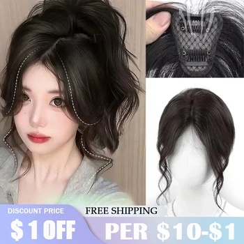 여성용 합성 가짜 에어뱅 헤어, 자연스러운 이마, 가짜 프린지, 프렌치 뱅, 보이지 않는 가발 클립, 헤어 익스텐션