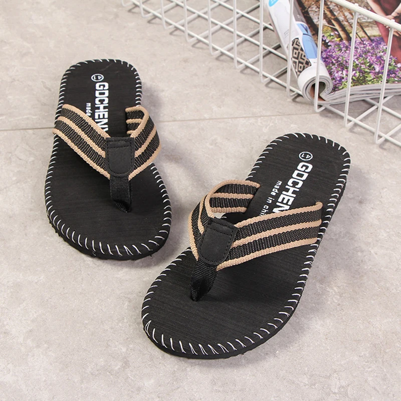 Men Flip Flops Outside Beach Flat Summer Casual Indoor Home Anti-slip Thong Sandals