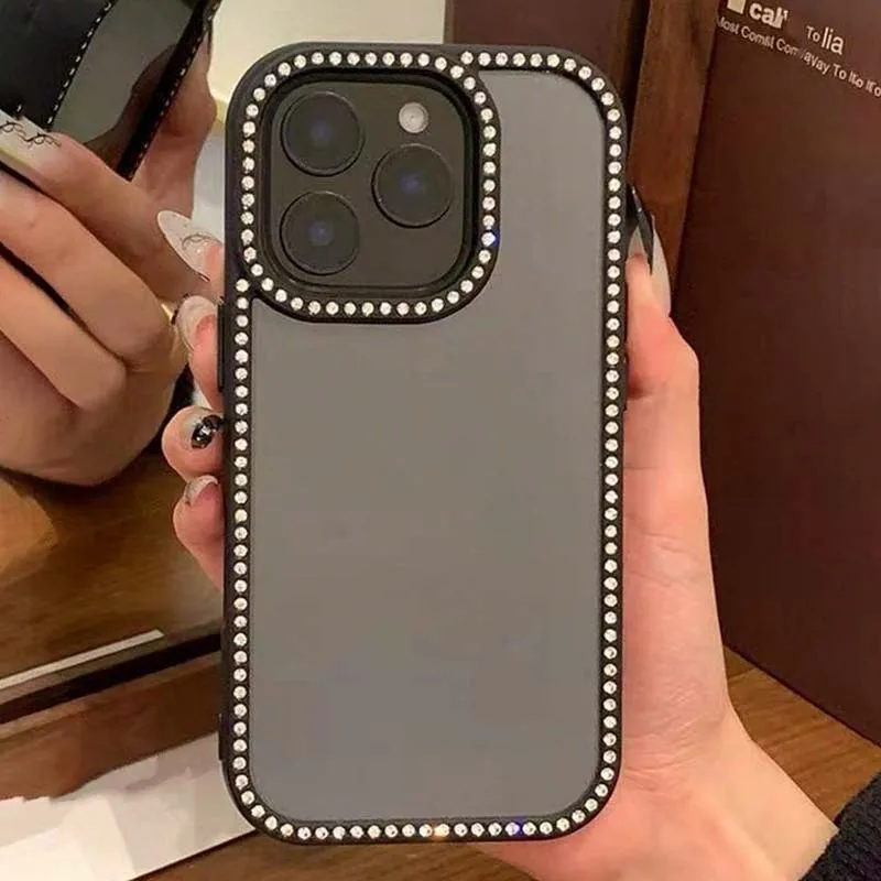 Crystal Clear Rhinestone Glitter Shockproof Phone Case Back Cover