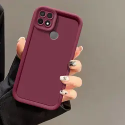 Luxury Candy Matte Soft Cover with Anti - Fall Protection for Realme Narzo 30A (TY red)
