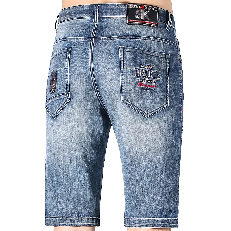 New Summer Short Men Jeans Bruce&Shark men's pants Straight Leg Loose Style Stretching Short Jeans Men Casual Fashion big size