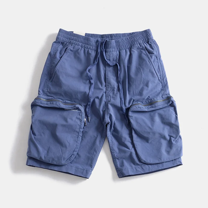 

Retro three-dimensional large pocket micro elastic tooling multi-bag shorts straight loose men's casual nickel pants