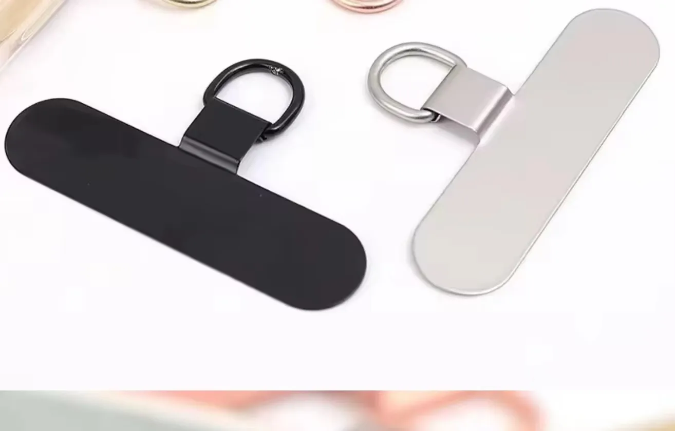 Set of 2 Ultra-Thin Stainless Steel Phone Tether Tabs