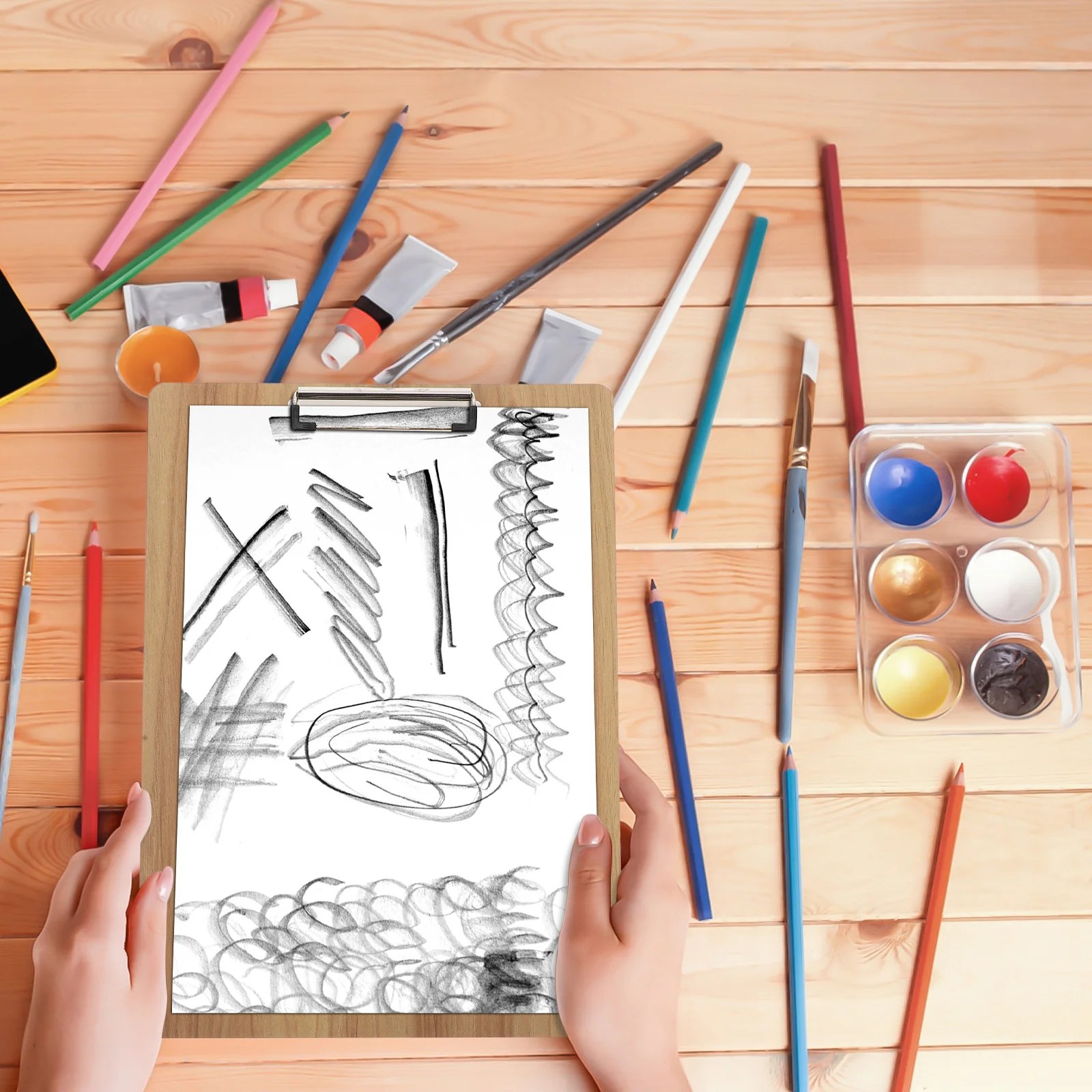 Portable Sized Drawing Board With Clip For Sketching Wooden Sketchboard Artist Easel Indoor Outdoor Student Supplies