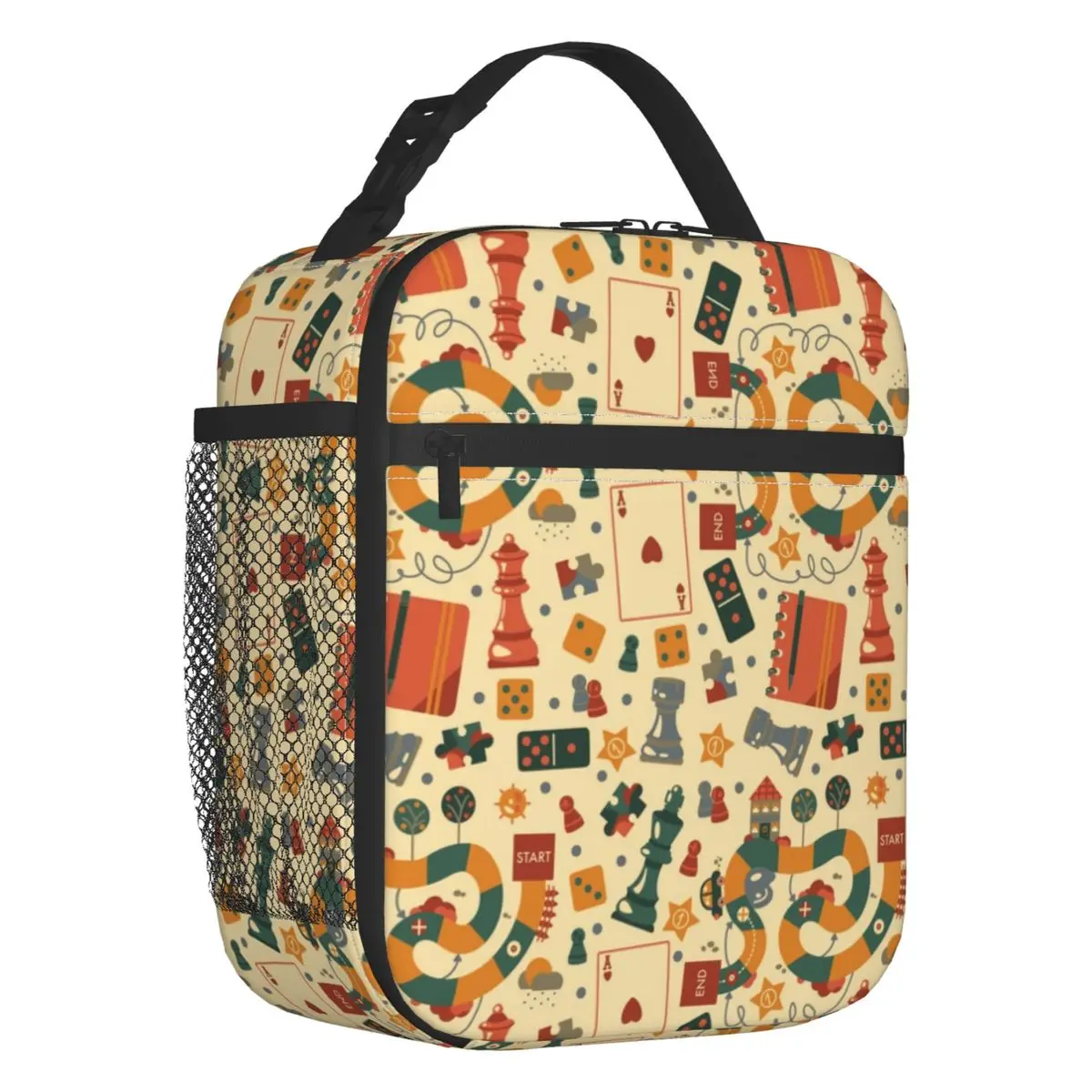 

Модная изолированная сумка-тоут для ланча для настольных игр для женщин, шахматный многоразовый термо-охладитель, коробка бэнто для кемпинга на открытом воздухе, путешествий