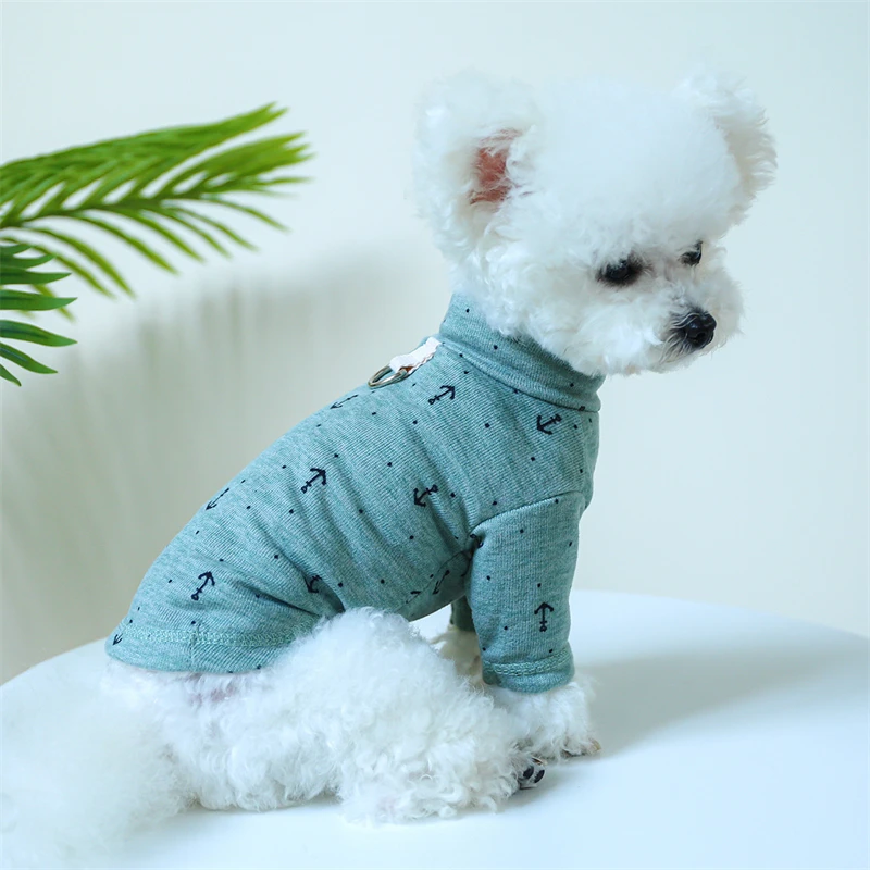Camisola de algodão respirável para cães pequenos e médios, Mini moletom estampado para buldogue francês, designer de marca, roupas quentes para gatos, outono