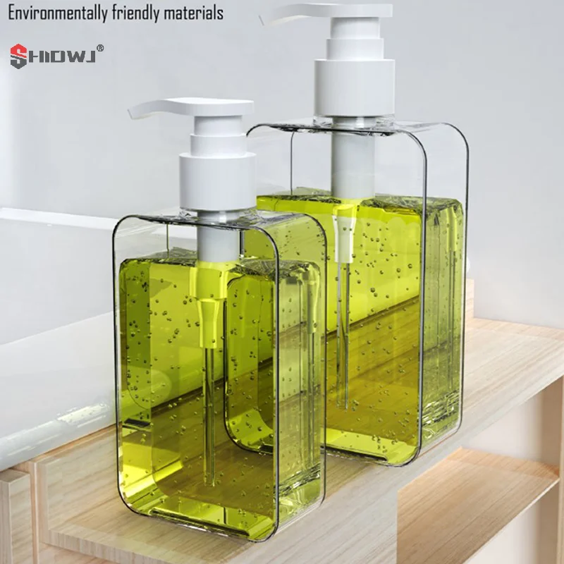 Transparent Square Soap Dispenser Countertop Lotion Bottle With Pump Bathroom Lotion Liquid Soap Dispenser Refillable Emp 2
