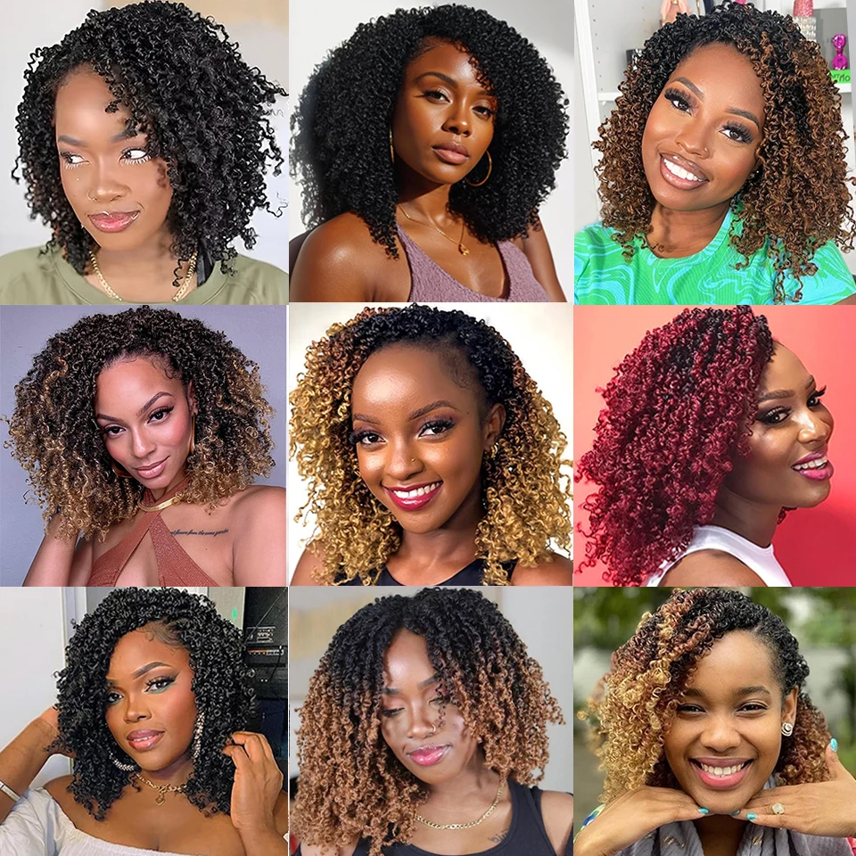 8 12 Inch Yanky Twists Crochet Hair Ginger Brown Pre-looped Micro Spring Twist Crochet Hair Synthetic Passion Twist Crochet Hair 6