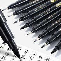 4 Pcs Black Hand Lettering Calligraphy Pen Set Drawing Writing Learning Fine Brush Markers Art Supplies Manga Pen 6