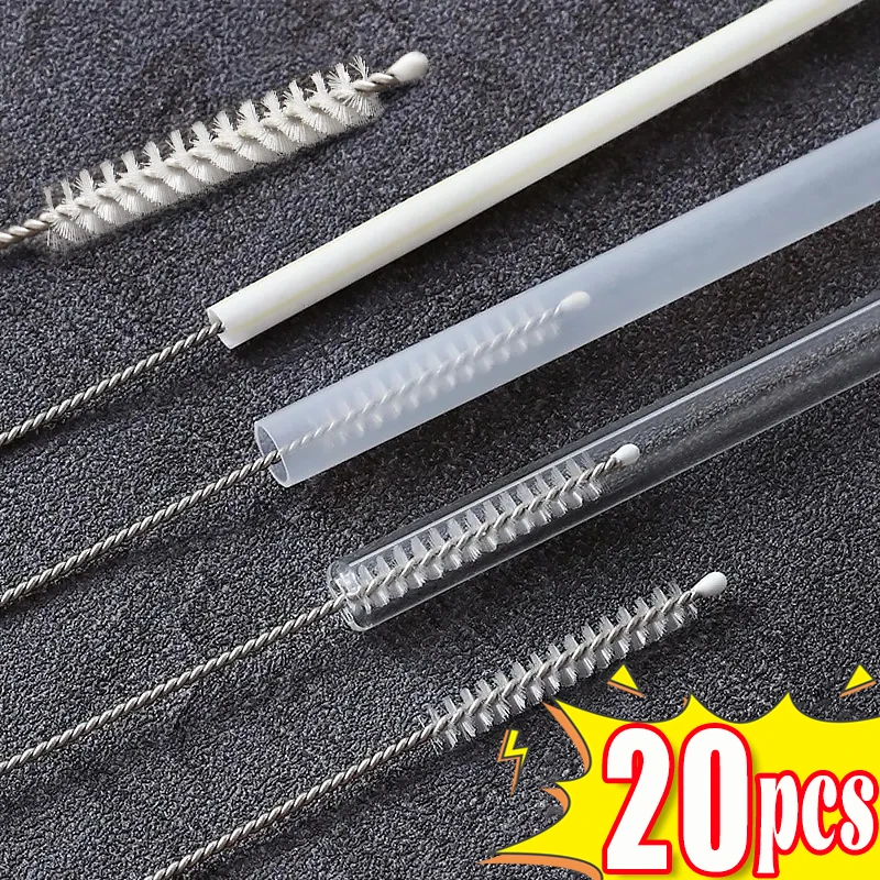 

Long Straw Cleaning Brush Kit Reusable Tube Pipe Cleaner Nylon Stainless Steel Handle Cleaning Brushes for Baby Cup Bottles