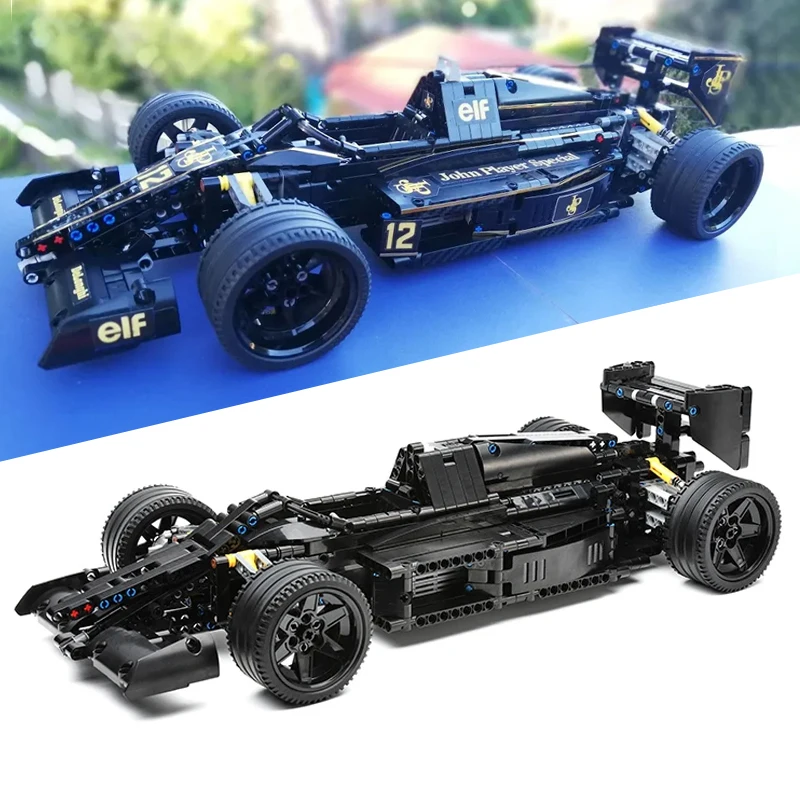 Technisches Rennspielzeug: John Player Special Formel 1 Modelle aus Bausteinen
