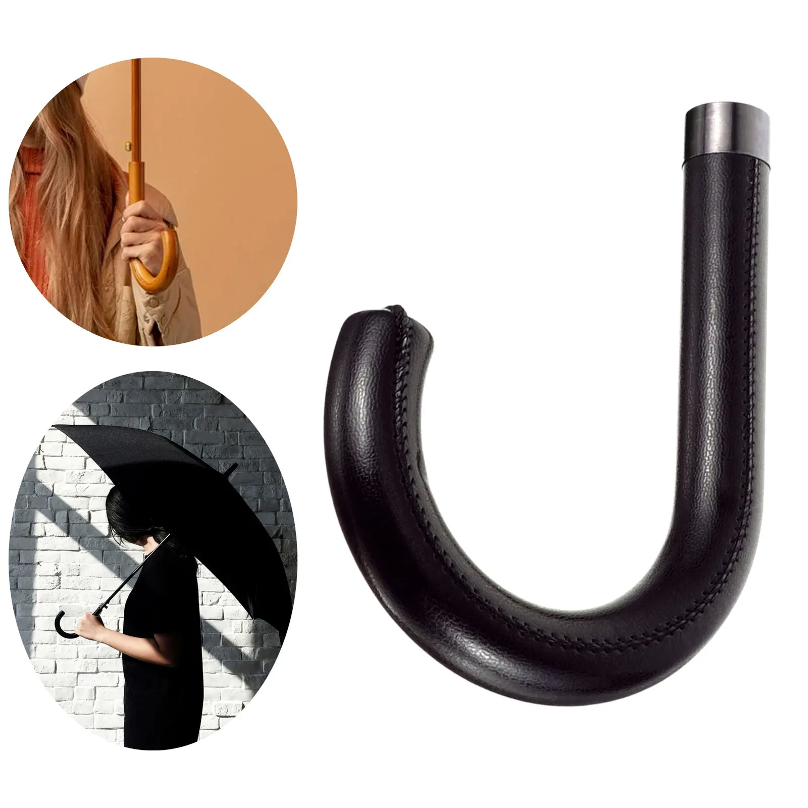 Umbrella Handle Replacement J Stick Handle Rain Umbrella Grip Repair Part Accessory for Cane Stick Umbrellas