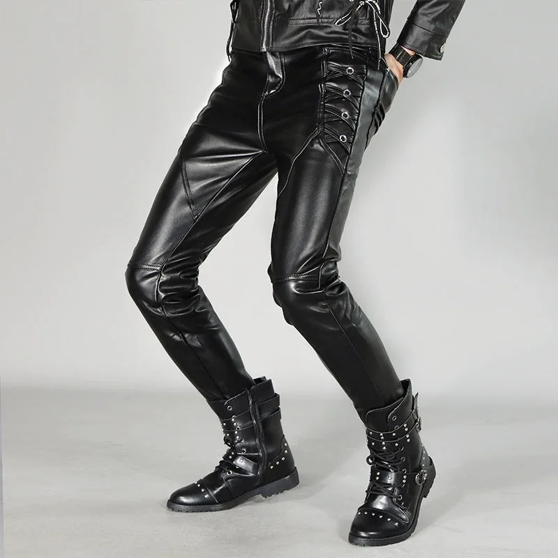 frame quilted leather pants