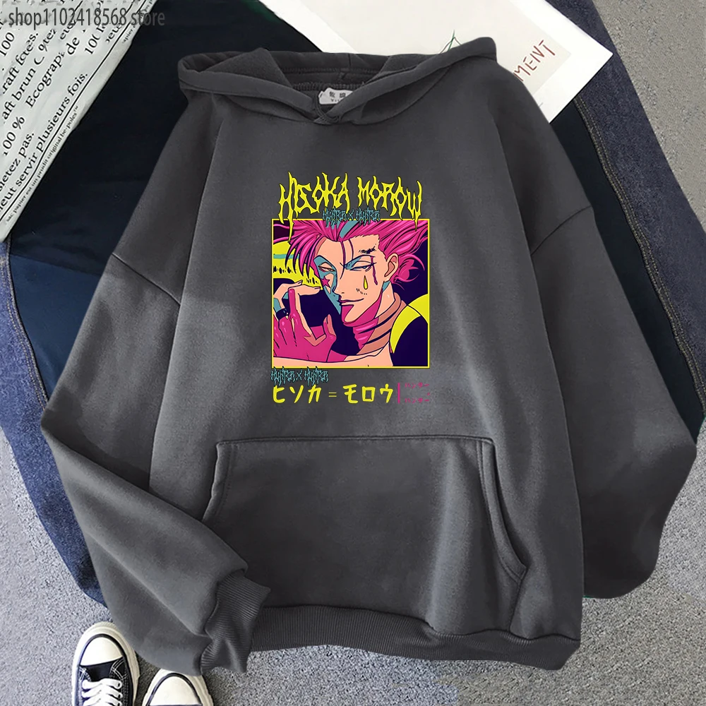 

Cartoon Anime Hunter X Hunter Hoodie Hisoka Sweatshirts Mens HxH Clothes Women Long Sleeve Casual O-Neck Sudaderas Cartoon Tops