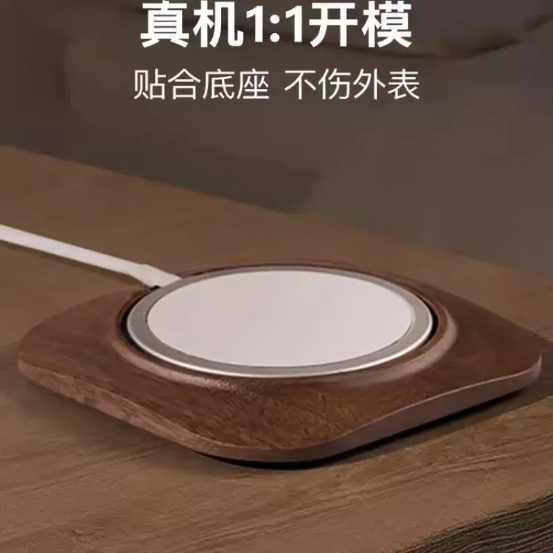 맥세이프 마그네틱 충전기 스탠드, 맞춤형 블랙 월넛 휴대폰 스탠드, 벽 데스크탑, 다중 시나리오에 적합, 브래킷 선물