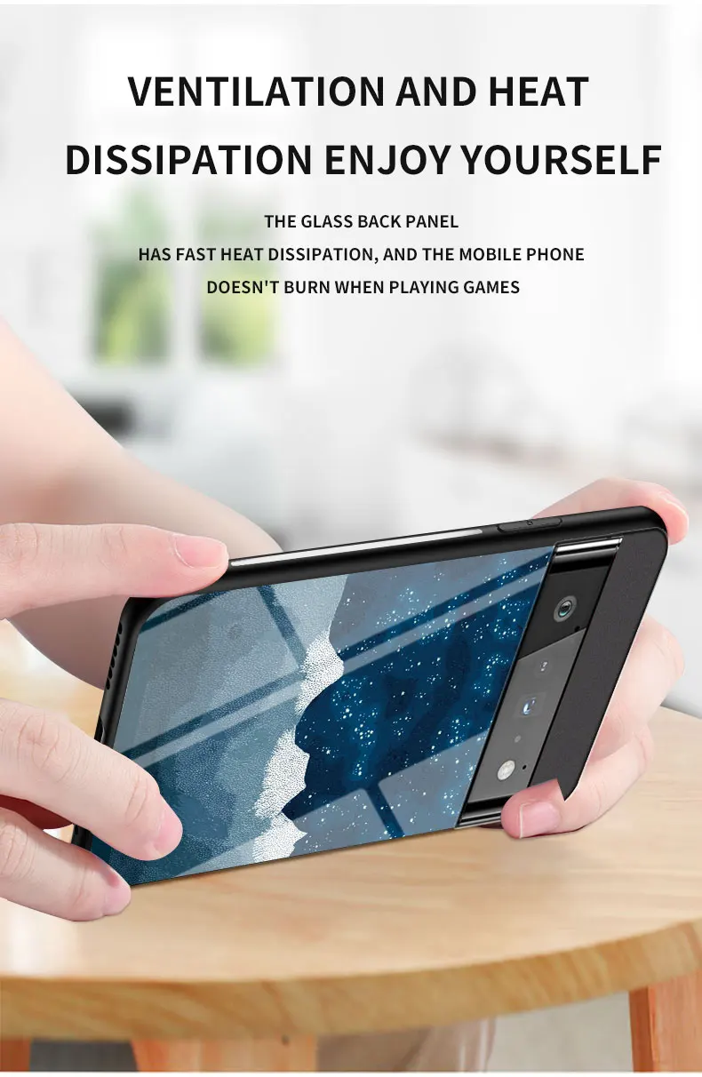 Per Google 7 6 Pro Custodia DECLAREYAO Cover in vetro rigido per Google Pixel 5 XL 4 4A 3 3A 2 1 Custodia in silicone ultra sottile Tempere_voghion.com