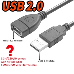 Premium USB Extension Cable - High - Speed Male to Female Connector - 0.5m (USB 2.0)