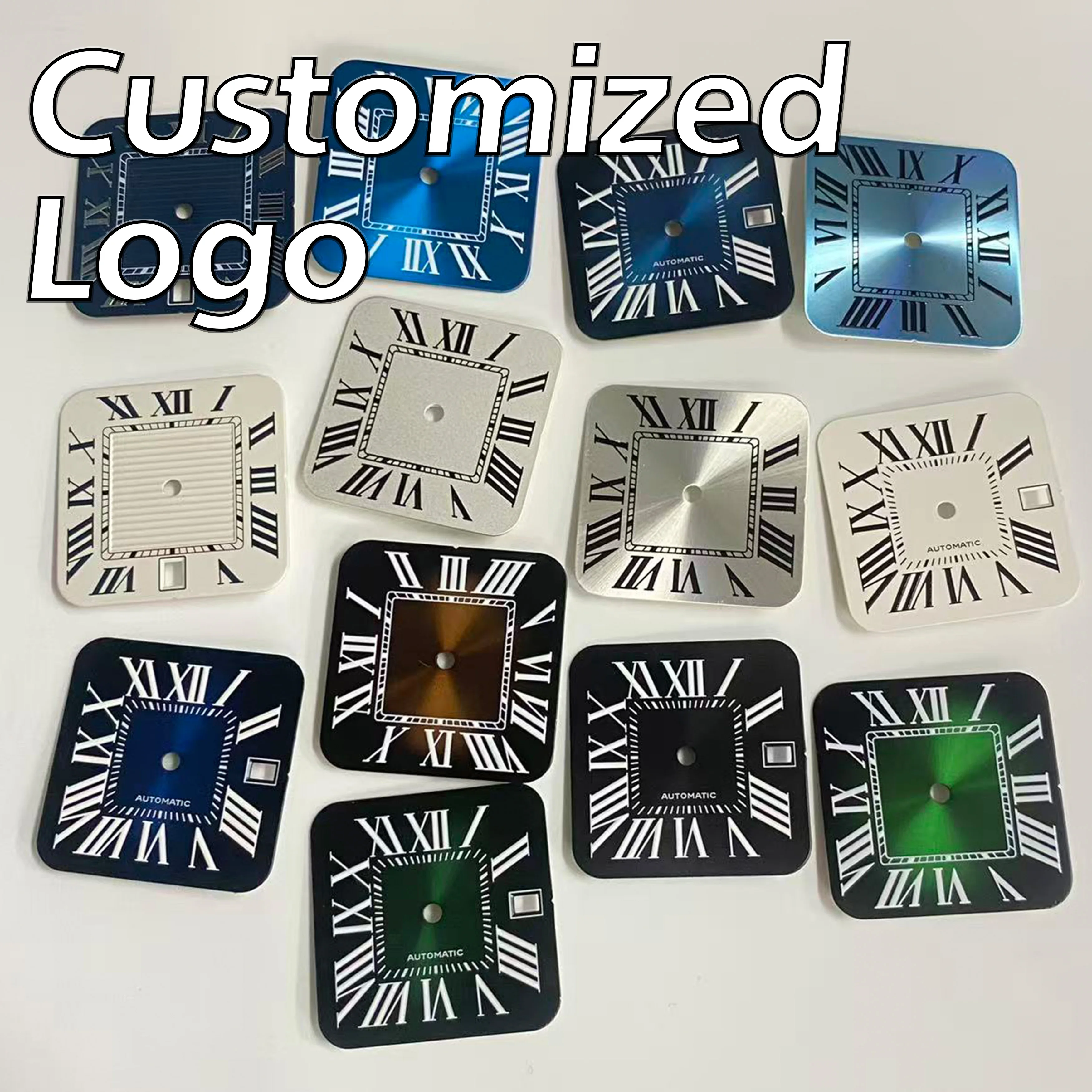 Enhance your product title with a focus on its key features and aesthetics:

27mm Square Multicolor Custom Dial for Automatic Watch Movements