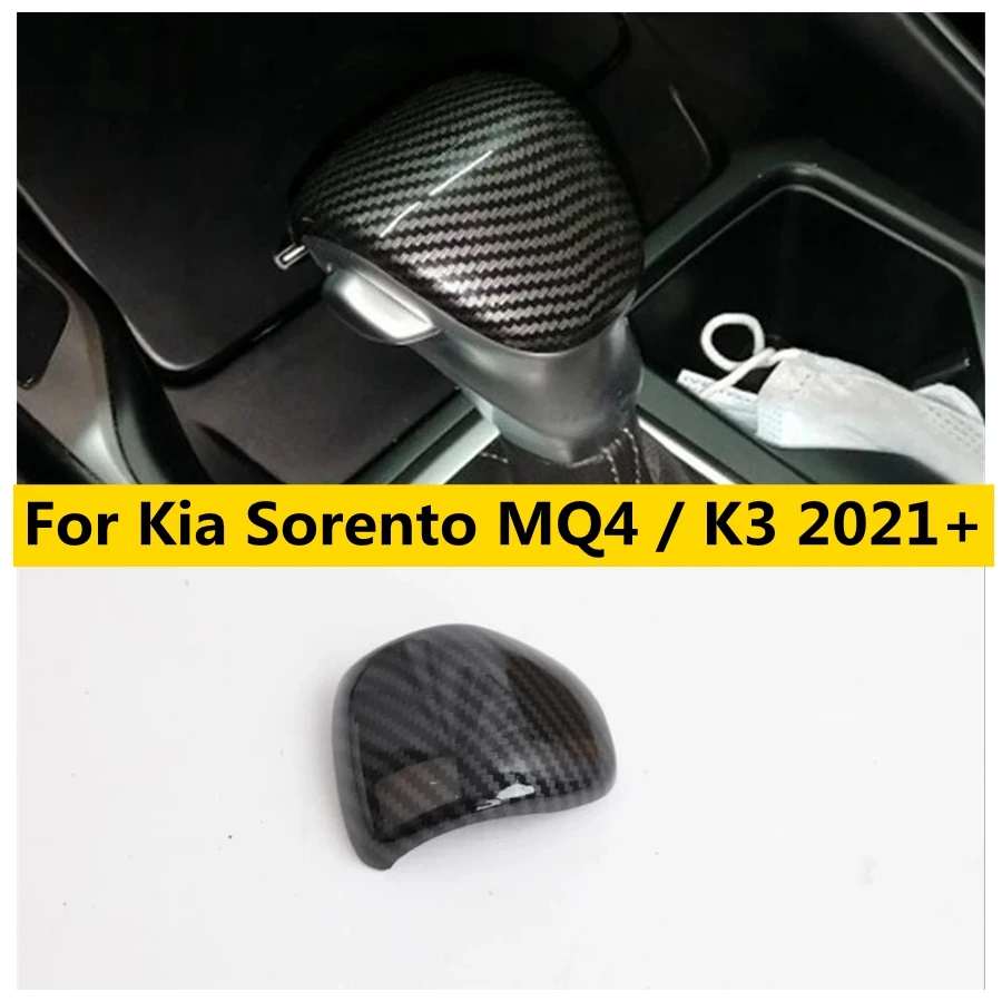 

ABS Carbon Fiber Style Console Gear Lever Head Trims Shift Knob Cover Interior For Kia Sorento MQ4 / K3 2021 2022 Accessories