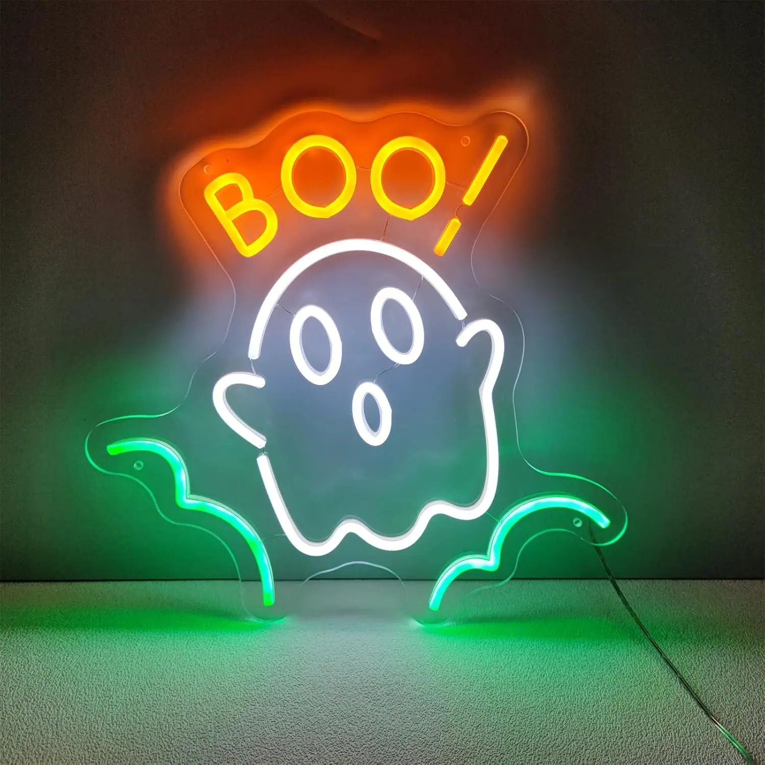 Description Picture 4 of itemFrog Ghost Neon Led Sign Halloween Decoration For Home Party Bedroom Bar Dimmable LED Lights USB Powered Lamp Anime Room Decor