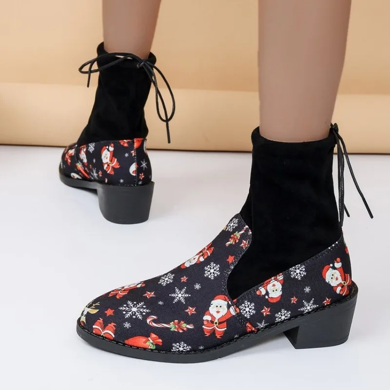 

Замшевые ботильоны для женщин, Зимние новые женские ботинки с леопардовым принтом, модные женские ботинки-носки с острым носком, удобные ботинки на платформе