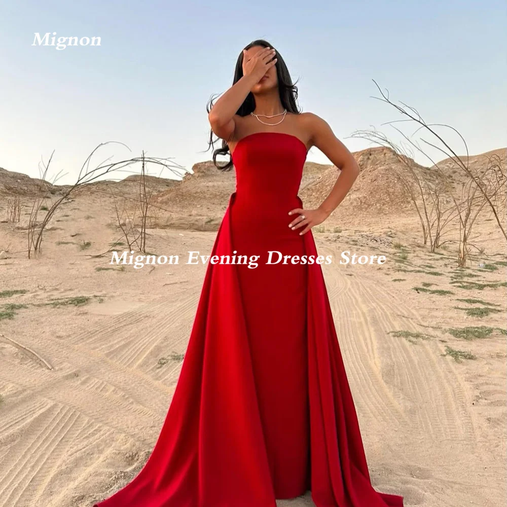 

Mignon Satin Mermaid Strapless Ruffle Formal Prom Gown Floor Length luxury Evening Formal Elegant Party Dress for Women 2023